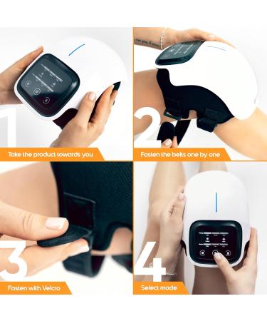 Careella Wireless Knee Massager | Heated Knee Pain Relief & Vibration Therapy | Portable Knee Heating Pad with Red Light for Easy Use - Buy Online on GoSupps.com