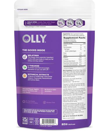 Olly Sleep Gummy 3 mg Melatonin L-Theanine Chamomile and Lemon Balm Extracts 120 Gummies - BlackBerry - Buy Online on GoSupps.com