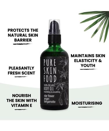 Organic Massage Oil - Pure Skin Food | Anti-Aging Argan & Bergamot Care | 100% Bio-Certified & Vegan | 100ml International Shipping - Buy Online on GoSupps.com