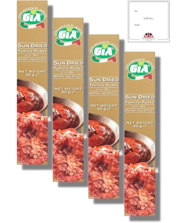 Gia Sun Dried Tomato Puree 80g Pack of 4 Bundled by The Great British Kitchen Tomato 4 PACKS - Buy Online on GoSupps.com