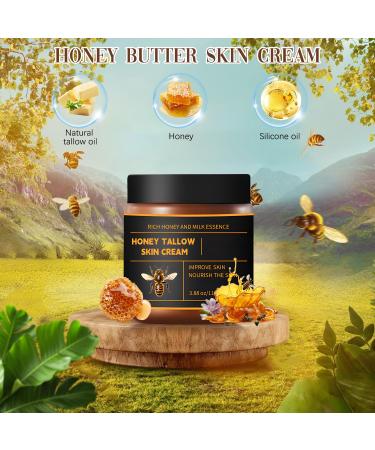 2Pcs Marromi Beef Tallow for Skin Tallow Honey Balm Organic Grass-Fed Beef Tallow Balm with Raw Honey Natural Soothing Moisturizing Anti-Aging Suitable for All Skin Types - Buy Online on GoSupps.com