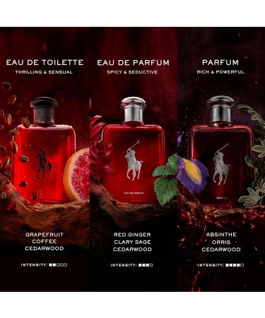 Ralph Lauren - Polo Red - Parfum - Men's Cologne - Ambery & Woody - With Absinthe Cedarwood and Musk - Intense Fragrance 2.5 Fl Oz (Pack of 1) - Buy Online on GoSupps.com