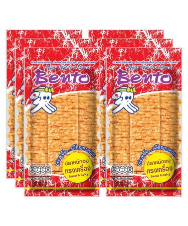 Bento Tha Snack Calmar S ch Fruits de Mer Snacks Asiatique Saveur pic e Sweet & Spicy (Rouge) 18 g x 6 Sachets Sweet & Spicy 18 g (Lot de 6)