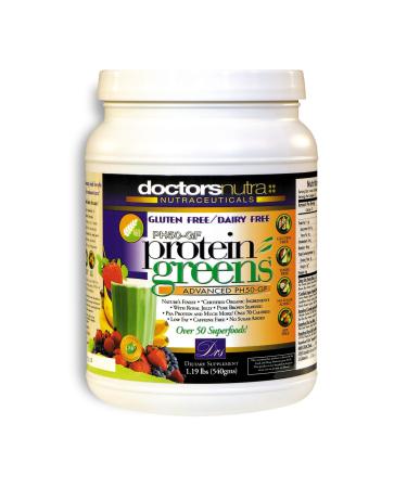 PH50 Protein Greens Plant-Based All Natural no Gluten Non-Dairy Vegetable Pea Rice Protein Vanilla Flavor 1.19 pounds 50 Superfoods with Digestive Enzymes
