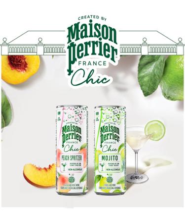 MAISON PERRIER Chic Peach Spritzer Non-Alcoholic Peach And Ros Wine-Flavoured Sparkling Beverage Low Calorie Mocktail Ready To Drink Case of 4 - Buy Online on GoSupps.com