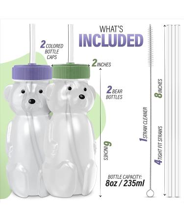 Honey Bear Straw Cup 8 oz - Baby Led Weaning & Toddler Cup Set (2) | Leak Proof, BPA Free, Easy to Hold - Buy Online on GoSupps.com