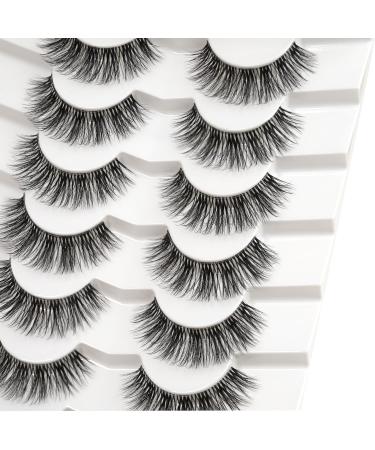 3D Clear Band Cat Eye Wispy False Eyelashes - Natural Look Soft Reusable - 7 Pairs Happy Heartbeat (No.198) | International Shipping - Buy Online on GoSupps.com