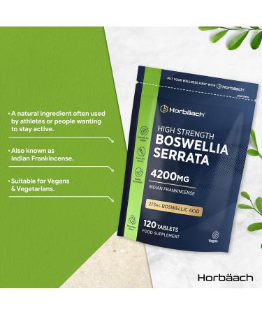 Boswellia Serrata Extract 4200mg | 65% Boswellic Acid | 120 Vegan Tablets | Joint Support & Anti-Inflammatory | Horbaach - Buy Online on GoSupps.com