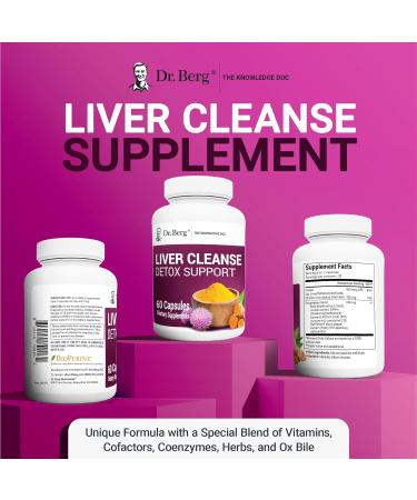 Dr. Berg's Liver Cleanse Detox Capsules - Liver Support with Milk Thistle, Turmeric & more - Herbal Liver Health Formula 60 Caps - Buy Online on GoSupps.com