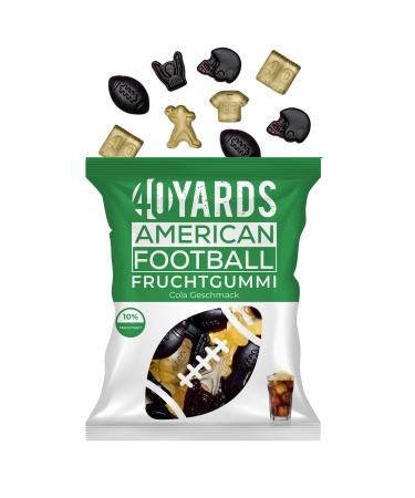 40YARDS 40YARDS American Football Cola Flavored Candy (175g bag) Fruit-shaped football candy (helmet football goal referee quarterback and playing field) New recipe