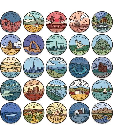US States Stickers - 50Pcs USA State Decals Waterproof Stickers for Guitar Phone Scrapbook Water Bottle Suitable for Teens Adults - Buy Online on GoSupps.com