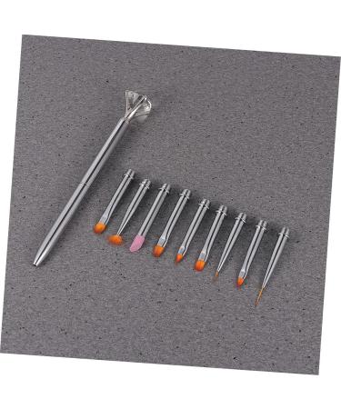 Beaupretty Paintbrushes 1 makeup nail tips brush nail detail brush pen nail liner tips salon nail dotting brush tips salon nail pen tips manicure nail paint brush tips boxed nail drill 14.5X2X1cm Silver - Buy Online on GoSupps.com