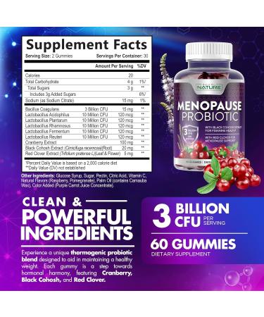 Menopause Supplements for Women - Probiotic Gummy for Hot Flashes Night Sweats & Mood Swings - Non-GMO & Vegan - 60 Gummies - Buy Online on GoSupps.com