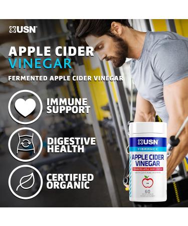 USN Vibrance Apple Cider Vinegar Supplement Capsules - 60 Veggie Capsules for Immune Support & Gut Health - Buy Online on GoSupps.com