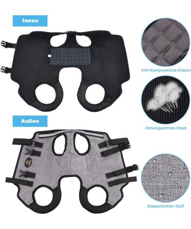 Ownpets Adjustable Dog Carrier Bag & Lifting Dishes for Small Dogs - Soft Waterproof Gray XS - Buy Online on GoSupps.com