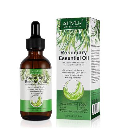 Purvigor Rosemary Essential Oil 2.02 oz for Hair & Skin Care - Stimulates Growth, Soothes Scalp, Refreshing Aromatherapy - Men & Women - 1 Pack - Buy Online on GoSupps.com