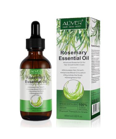 Rosemary Oil for Hair Growth 2 Fl Oz  Pure Organic Rosemary Essential Oils Serum for Dry Damaged Hair and Growth  Hair Loss Scalp Treatment