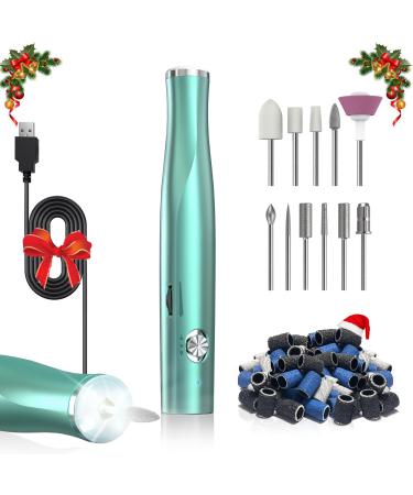 Zoccee nail cutter with filling light 11 in 1 electrical nail miller for gel nails with cable 22000 rpm manicure set remove kallus for acrylic gel no battery grass (green)