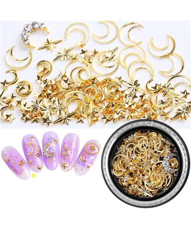 Punk Gold Nail Rivets Studs Charms Decoration for 3D Nail Design | Manicure Set for Fingernails & Toenails Tips - Acrylic Nails Supplies - Buy Online on GoSupps.com