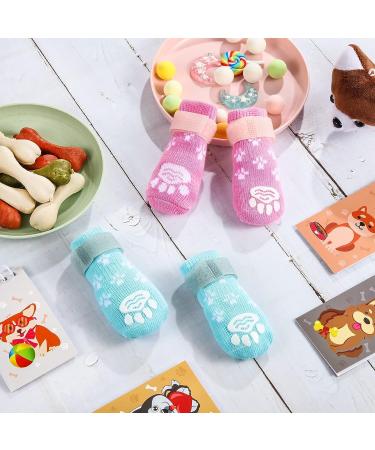 Anti Slip Dog Socks - 8 Piece Set with Adjustable Strap for Indoor Traction Control on Hardwood Floors (XS) - Buy Online on GoSupps.com