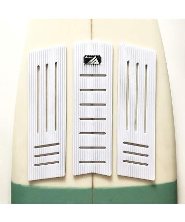AQUBONA 3-Piece Stomp Pad Surfboard EVA Traction Pad with 3M Adhesive - Professional Tail Pad for All Boards - Surfboards, Shortboards, Longboards, Skimboards - White Line Design - Buy Online on GoSupps.com