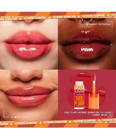 NYX Professional Makeup Lip Plumping Lacquer Trio Intense Color High-Shine Finish With Ginger Oil Vegan Duck Plump Shades: Cherry Spice Nude Swings Clearly Spicy - Buy Online on GoSupps.com