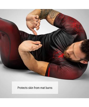 Hayabusa Geo Short Sleeve BJJ Rash Guard - Small, Red - Buy Online on GoSupps.com