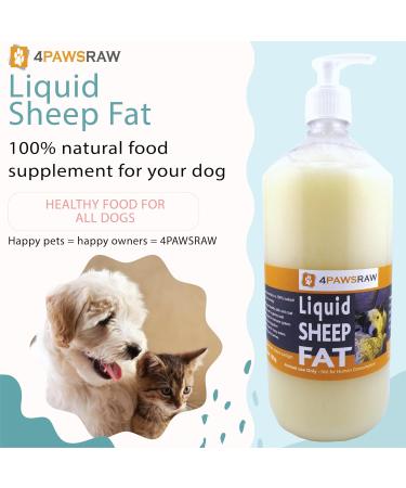 4PAWSRAW Liquid Sheep Fat 100% natural food supplement for your dog (1 Litre) - Buy Online on GoSupps.com