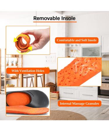Chef Non Slip Work Shoes for Men & Women - Comfortable Nursing Clogs for Kitchen & Office - Unisex Indoor/Outdoor Zapatos para Cocina - Seaside Black/Orange (Size 8 Women/6.5 Men) - Buy Online on GoSupps.com
