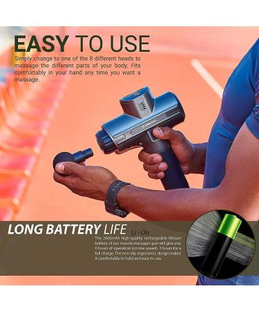 Deep Tissue Percussion Massager Gun for Athletes - 20 Speeds Power Motor Gray - 8 Massage Heads - Relieve Back, Neck, and Body Pain with Percussive Massage Technology - Buy Online on GoSupps.com