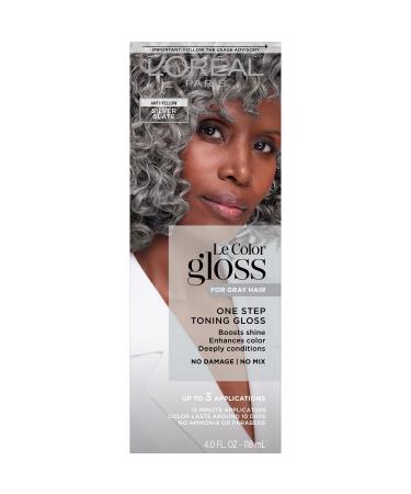 L'Oreal Paris Le Color Gloss One Step Toning Gloss  In-Shower Hair Toner with Deep Conditioning Treatment Formula for Gray Hair  Silver Slate  1 Kit Silver Slate 4 Fl Oz (Pack of 1)