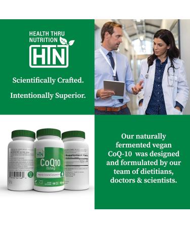 Health Thru Nutrition CoQ-10 150mg - 60 Capsules | Ubiquinone Coenzyme Q10 | Supports Cellular Energy & Antioxidant Protection | Non-GMO Soy-Free Vegan Gluten-Free - Buy Online on GoSupps.com