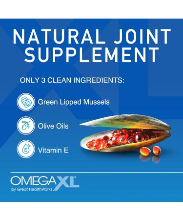 OmegaXL Joint Support Supplement - Natural Muscle Support Green Lipped Mussel Oil Soft Gel Pills Drug-Free 60 Count (2 Pack) 60 Count (Pack of 2) - Buy Online on GoSupps.com