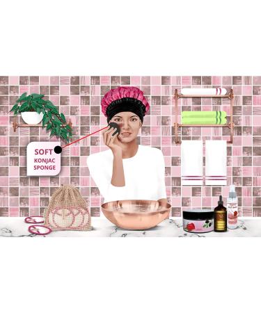 AL HOOR Moroccan Olive Facial Scrub Cleanser With Rose - For Oily Skin Acne Treatment + Konjac Exfoliating Sponge - Buy Online on GoSupps.com