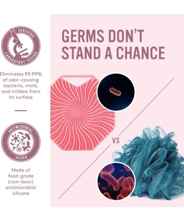 Silicone Body Brush for Gentle Exfoliation | Pink Bathing & Shower Brush for Men & Women - Buy Online on GoSupps.com