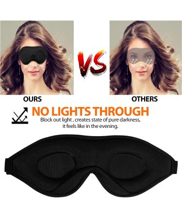 Luxury Sleep Eye Mask for Men & Women - Black Concave Molded Night Sleep Mask - Comfortable Cover for Travel, Yoga, Nap - 3D Contoured Cup Sleeping Mask & Blindfold - Buy Online on GoSupps.com