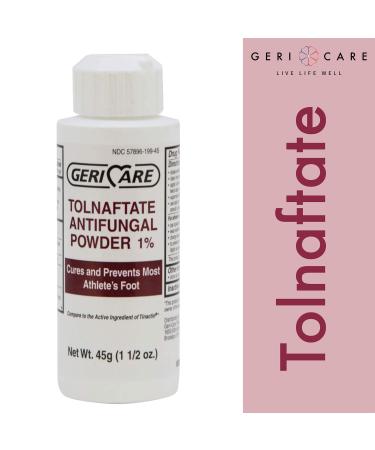 Tolnaftate Antifungal Powder 1% by Geri-Care | Athlete's Foot Care | 45g Bottle - Buy Online on GoSupps.com