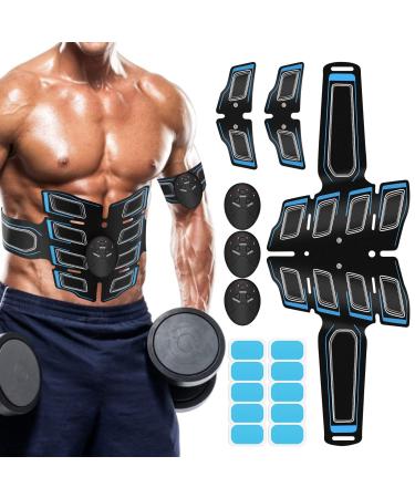 JoJoMooN EMS Muscle Stimulator Abdominal Toning Belt, ABS Training Waist Trimmer Belt Wireless Ab Trainer Fitness Equipment for Men Woman Abdomen/Arm/Leg Home Office Exercise Black