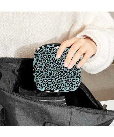 Portable Green Leopard Print Sanitary Napkin Storage Bag for Women and Teens - Multicolor Menstrual Cup Pouch & Nursing Pad Holder - Buy Online on GoSupps.com