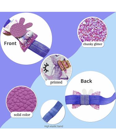 AOUXSEEM 24-Piece Bows Headbands Making Kit for Beginners - DIY Fashionable Hair Accessories with Glitter Printed PU Leather Pieces and Elastic Headbands - Buy Online on GoSupps.com