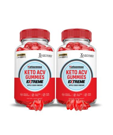 (2 Pack) Ketozense Keto ACV Gummies Extreme 2000MG Keto Gummies Ketozene Apple Cider Vinegar Ketozens Formulated with Pomegranate Beet Juice Powder B12 Vegan Non GMO 120 Gummys 60 Count (Pack of 2)