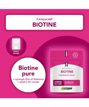  Laboratoires Nutrimea BIOTIN | Excipient-Free | Accelerates Hair & Nail Growth | With Vitamin B8 Pumpkin Seeds Zinc and Selenium | 6 - Buy Online on GoSupps.com
