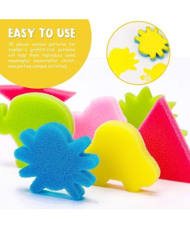 42Pcs Kids Paint Sponges Set - Craft Sponge Painting Shapes, EVA Stamper, Finger Paint Brushes - Foam Art Tools for Early Learning - Buy Online on GoSupps.com