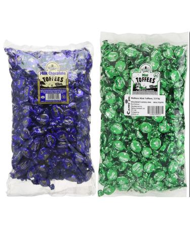 Walkers Milk Choc Cover Toffee & Walkers Mint Toffee 500 Grams Each Delicious Tasty And Twisty Treat Gift Hamper For Birthday Christmas Sold By Kidzbuzz