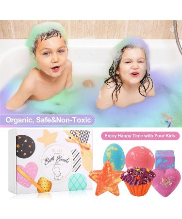 DUAIU Fizzy Bubble Bath Kids - 6pcs Organic & Natural Bath Bombs for Kids with Essential Oils and Kid-Friendly Fruit Fragrance - Buy Online on GoSupps.com