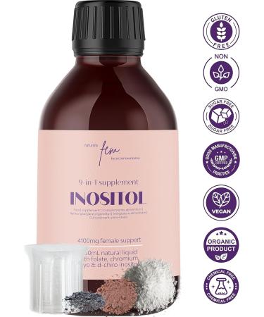 Inositol Myo & D-Chiro PCOS 4100MG Liquid Supplement - Hormonal Balance & Fertility Support for Preconception, Pregnancy, & Ovarian Health - 9-in-1 Formula with Inositol, Folate, Chromium, Zinc, Vit B6, B12, D3 - Vegan & Apple Flavored - Buy Online on GoSupps.com