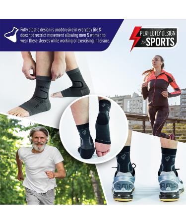 Thirty48 Plantar Fasciitis Compression Socks - 20-30 mmHg Foot Sleeves for Arch & Heel Support - Reduce Swelling & Boost Circulation - Black, Medium - Buy Online on GoSupps.com