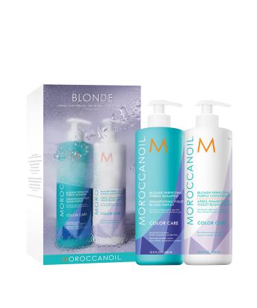 Moroccanoil Blonde Perfecting Purple Shampoo & Conditioner Half-Liter Set