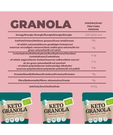 Go-Keto BIO Keto Granola Raspberry 6x 290g - Keto Muesli for a delicious Keto breakfast with coconut chips n - Buy Online on GoSupps.com