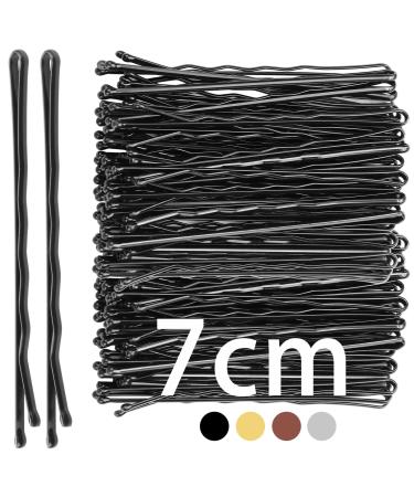 Mbsomnus 7cm Hair Grips 50pcs - Black Hair Pins Bobby Pins Set for Women & Girls Waved Kirby Grips - Perfect for Updos & Styling Ideal for All Types of Hair 50 count (Pack of 1) Black